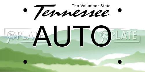 AUTO Tennessee License Plate
