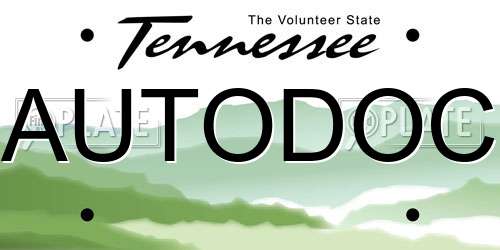 AUTODOC Tennessee License Plate