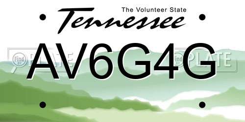 AV6G4G Tennessee License Plate