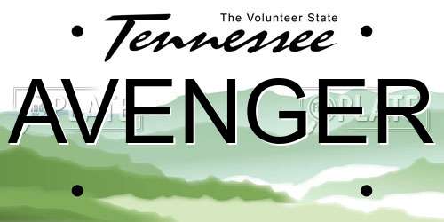 AVENGER Tennessee License Plate
