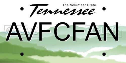 AVFCFAN Tennessee License Plate