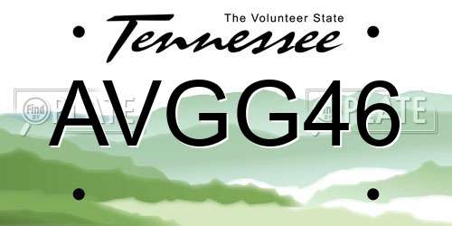 AVGG46 Tennessee License Plate