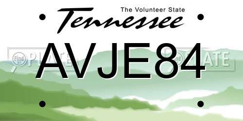 AVJE84 Tennessee License Plate