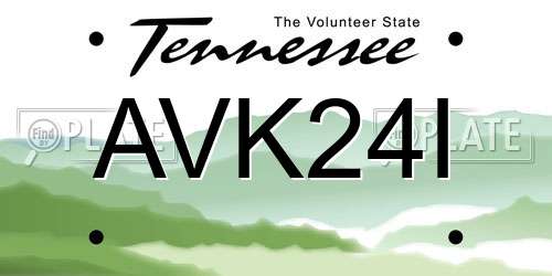 AVK24I Tennessee License Plate