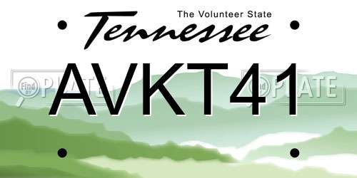 AVKT41 Tennessee License Plate