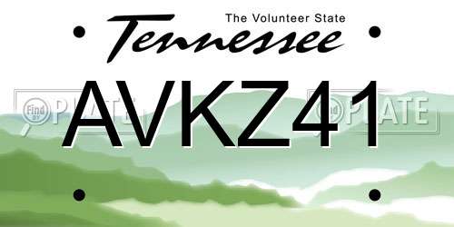 AVKZ41 Tennessee License Plate