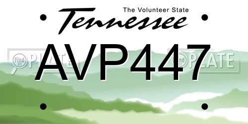 AVP447 Tennessee License Plate