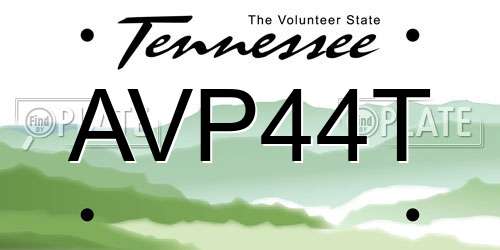 AVP44T Tennessee License Plate