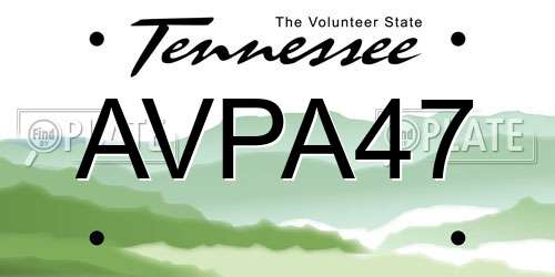 AVPA47 Tennessee License Plate