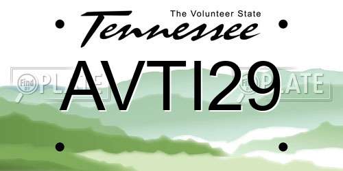 AVTI29 Tennessee License Plate