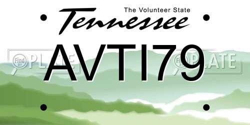 AVTI79 Tennessee License Plate