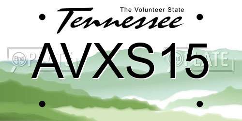 AVXS15 Tennessee License Plate