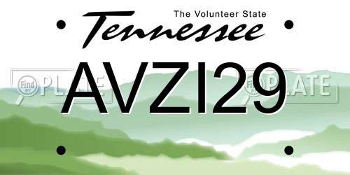 AVZI29 Tennessee License Plate