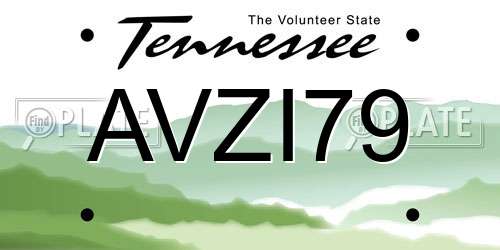AVZI79 Tennessee License Plate