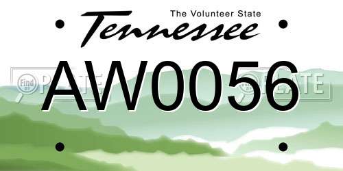 AW0056 Tennessee License Plate