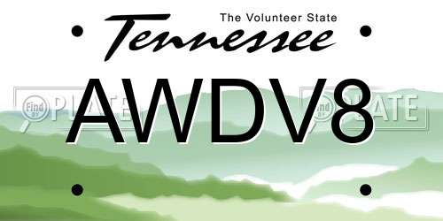 AWDV8 Tennessee License Plate