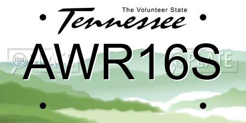 AWR16S Tennessee License Plate
