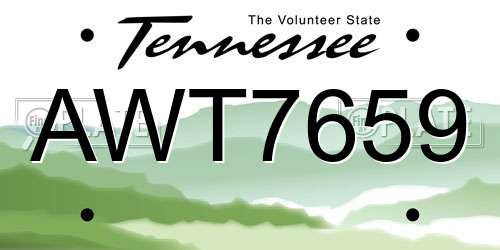AWT7659 Tennessee License Plate