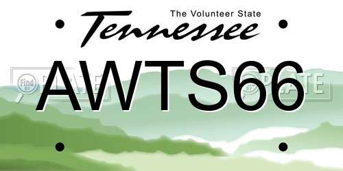 AWTS66 Tennessee License Plate
