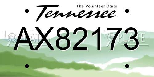 AX82173 Tennessee License Plate