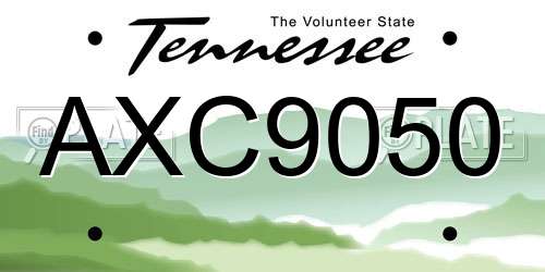 AXC9050 Tennessee License Plate