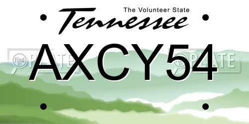 AXCY54 Tennessee License Plate