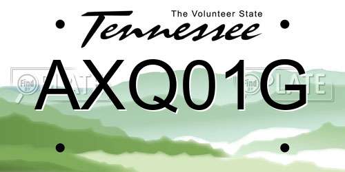 AXQ01G Tennessee License Plate