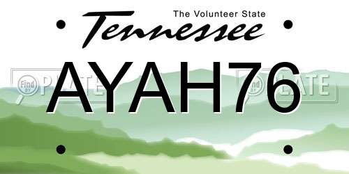 AYAH76 Tennessee License Plate
