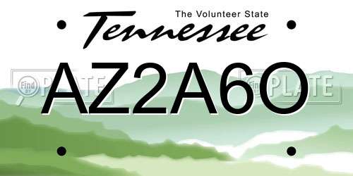 AZ2A6O Tennessee License Plate