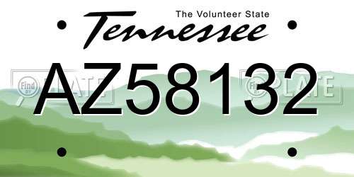 AZ58132 Tennessee License Plate