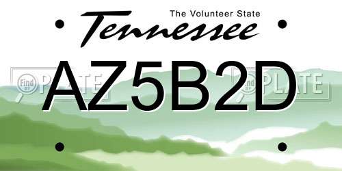 AZ5B2D Tennessee License Plate