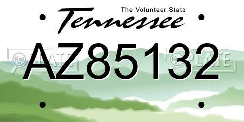 AZ85132 Tennessee License Plate