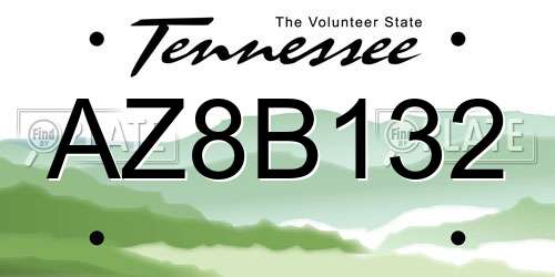 AZ8B132 Tennessee License Plate