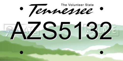 AZS5132 Tennessee License Plate