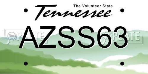 AZSS63 Tennessee License Plate