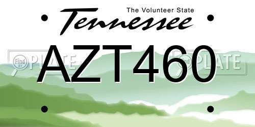 AZT460 Tennessee License Plate