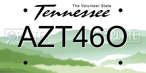 AZT46O Tennessee License Plate