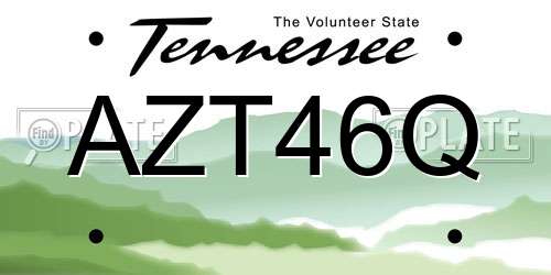 AZT46Q Tennessee License Plate