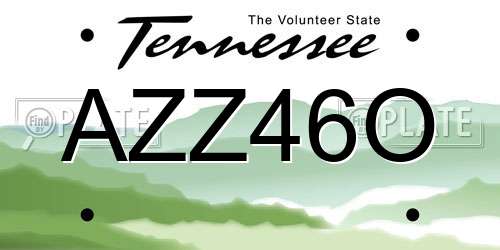 AZZ46O Tennessee License Plate