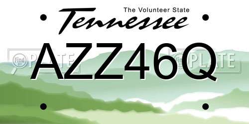 AZZ46Q Tennessee License Plate