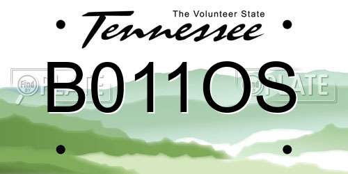 B011OS Tennessee License Plate