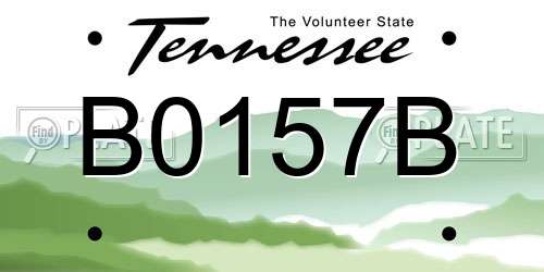 B0157B Tennessee License Plate