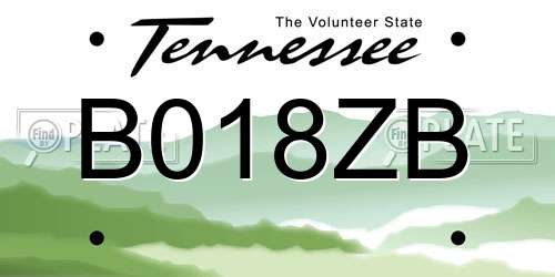 B018ZB Tennessee License Plate
