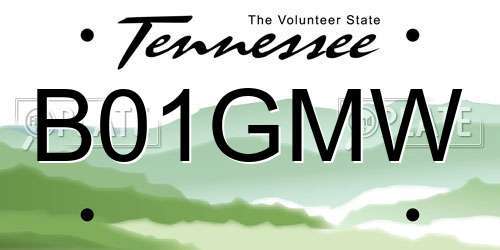 B01GMW Tennessee License Plate