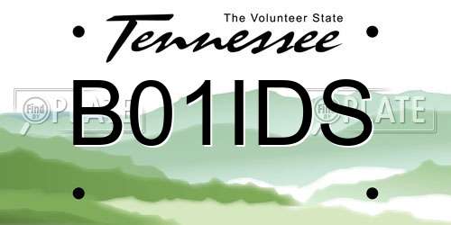 B01IDS Tennessee License Plate