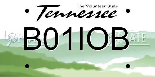 B01IOB Tennessee License Plate