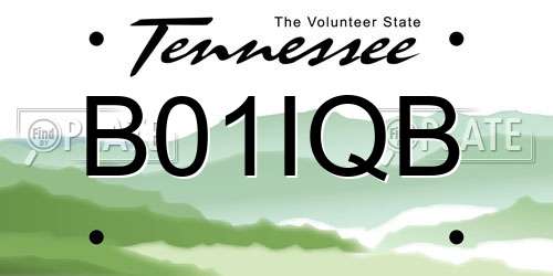 B01IQB Tennessee License Plate