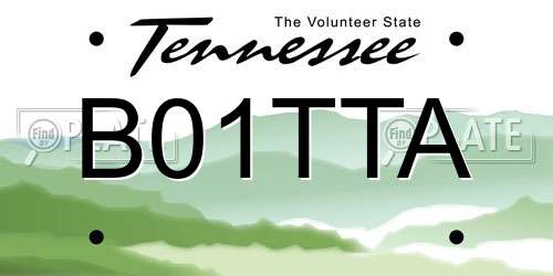 B01TTA Tennessee License Plate
