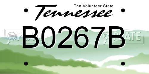 B0267B Tennessee License Plate