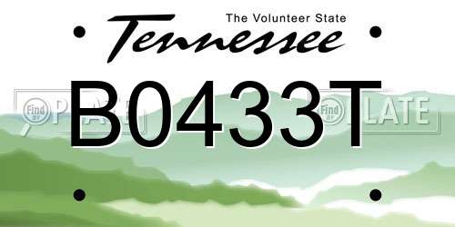 B0433T Tennessee License Plate